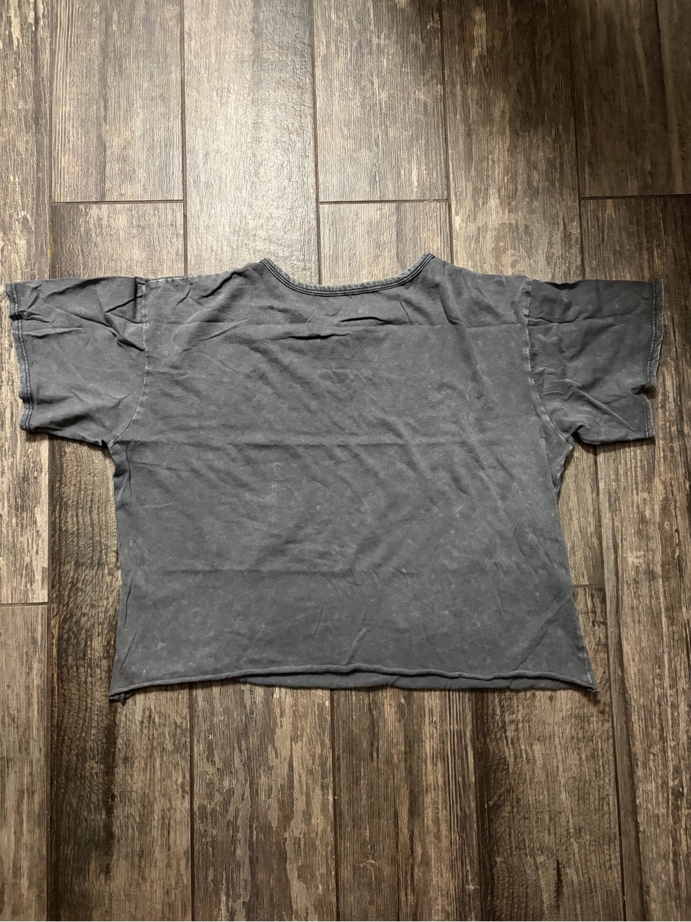 Caution To The Wind Women's Washed Charcoal Crop Top